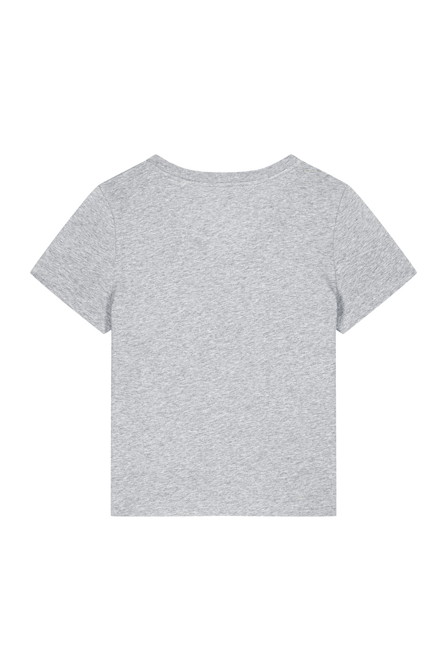 Isla Icon V-Neck T-Shirt - Heather Grey (Pink)